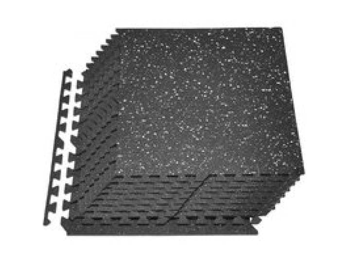 VEVOR Tapis de Sol Puzzle Fitness 12PCs de 61x61x1 cm, Dalles en Mousse EVA Haute Densité, Protection de Sol pour Salle de Sport Gym Maison et Bureau, Dalles Emboîtables Noires à Points Blancs