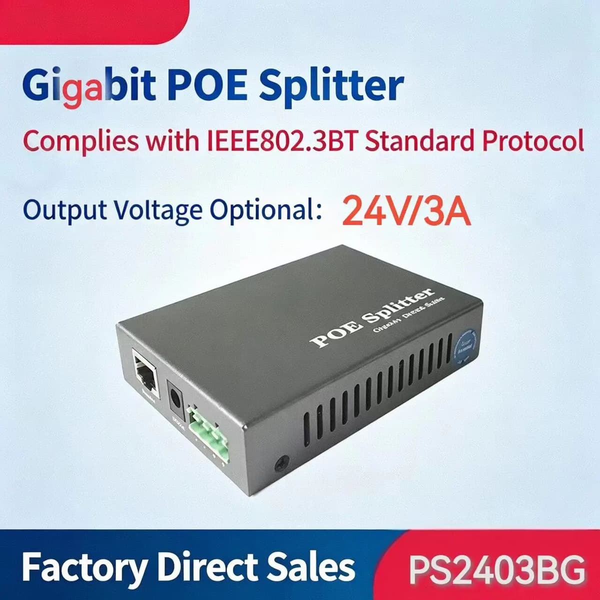 NONE Gigabit BT POE Splitter 48V to 12V/24V High-Power 72W Power Supply Module Isolated IEEE802.3BT
