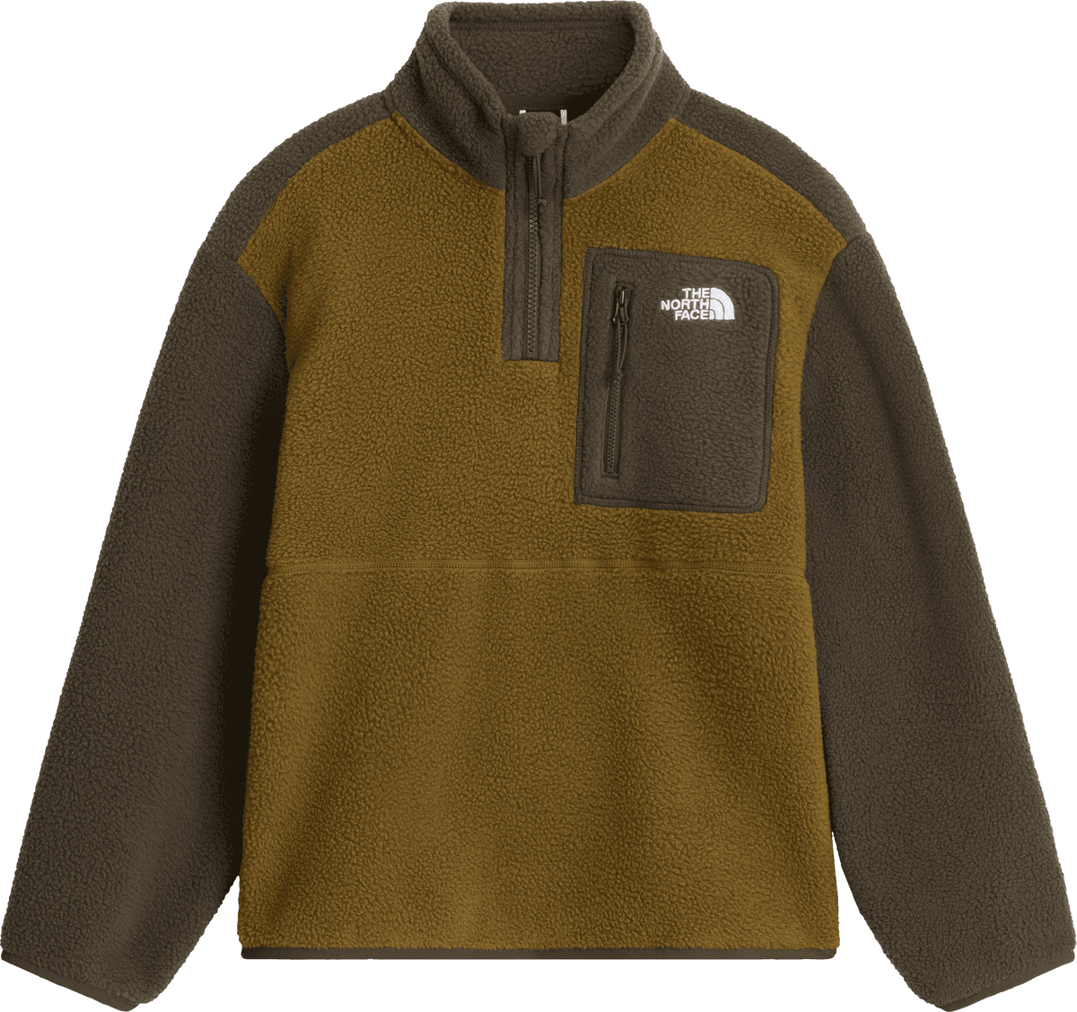 The North Face Teens' Yumiori 1/4 Zip Fleece Jacket Caraway Seed/New Taupe Green M