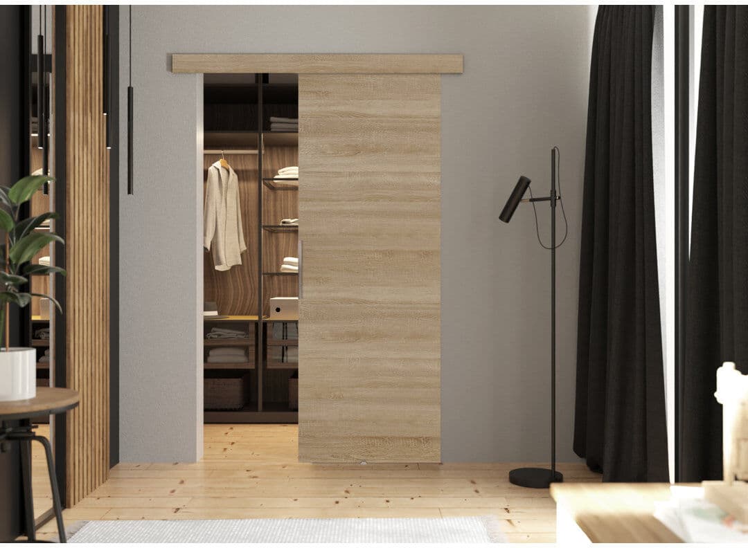 Brayden Studio Door Malibu 1 Sonoma Oak 96cm x 205cm