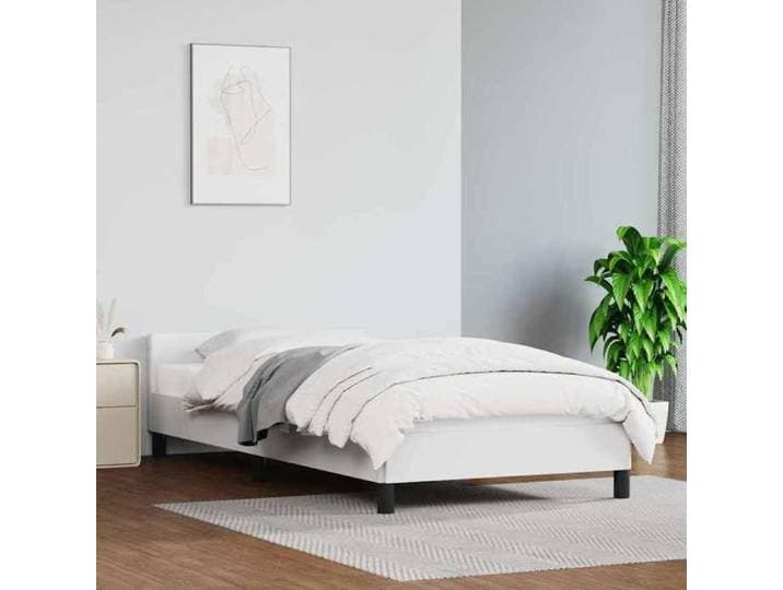 Soldes Flottants Lit simple 90x190cm Structure de lit classique avec tête de lit sans matelas blanc 90x190cm