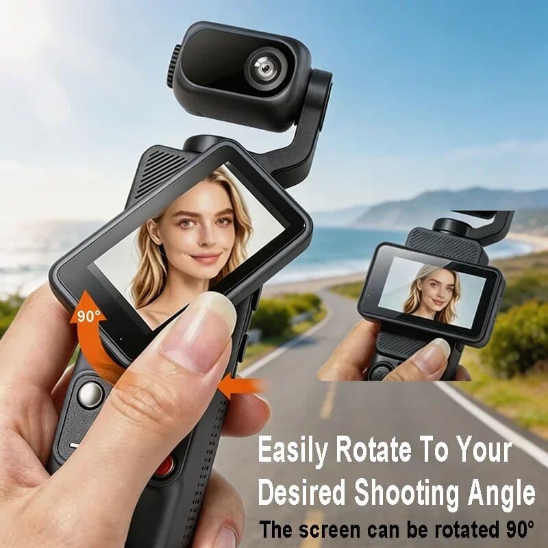 WDSZKMYF 355° Face Tracking Gimbal Stabilizer Action Camera 1080P WiFi Pocket Vlogging Camera 2