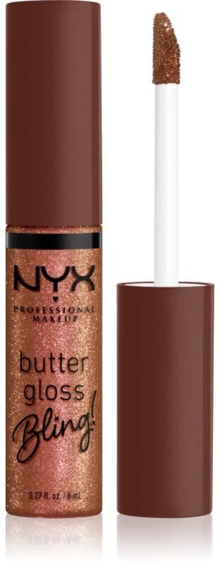 NYX Professional Makeup Butter Gloss Bling błyszczyk do ust z błyszczącymi cząsteczkami odcień 08 HU$TLA 8 ml