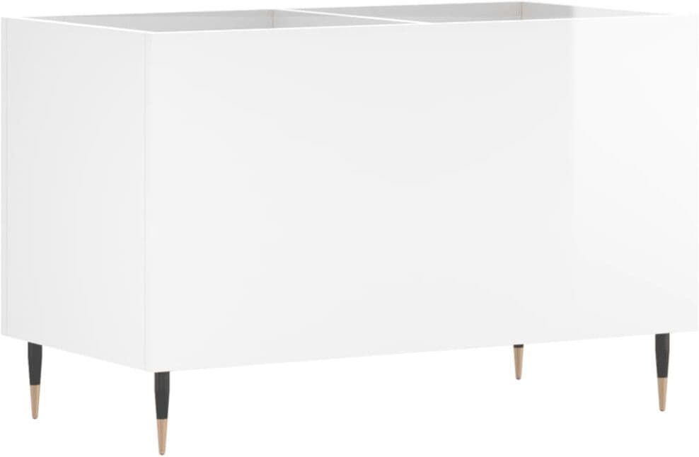 vidaXL Armoire à disques blanc brillant 74,5x38x48cm bois d'ingénierie