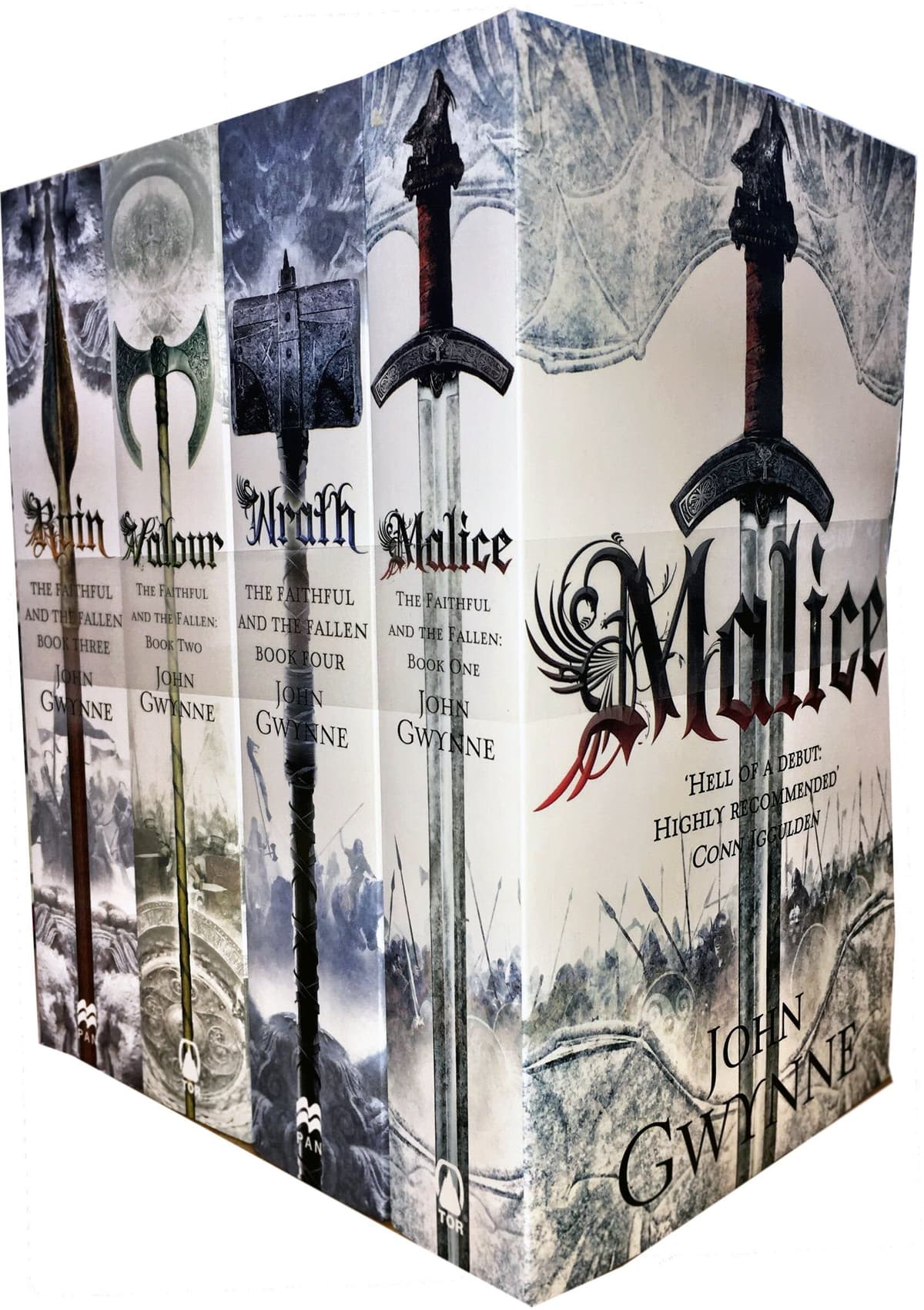 Pan Macmillan The Faithful and the Fallen 4 Books Collection Set by John Gwynne - Malice, Valour, Ruin & Wrath - Epic Fantasy Paperback Box Set