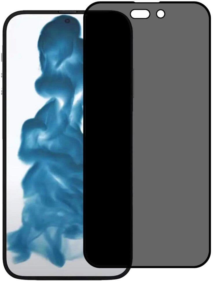 INCOVER iPhone 14 Pro Anti-Peep Skærmbeskyttelse - Hærdet Glas - Gennemsigtig m. Sort kant