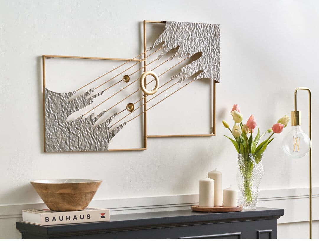 Fairmont Park Wall Decor SKERRIES Metal 45 cm Grey;Gold 45cm H X 80cm W