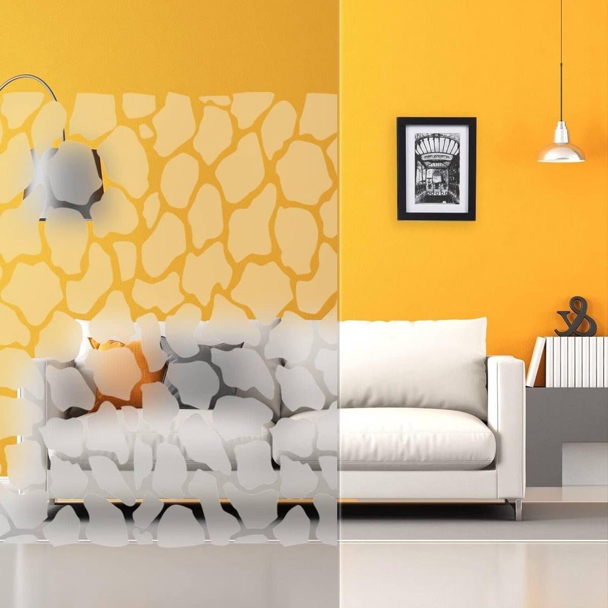 Zelfklevende decoratieve raamfolie met girafmotief voor privacy - 1,52 m x 1 m