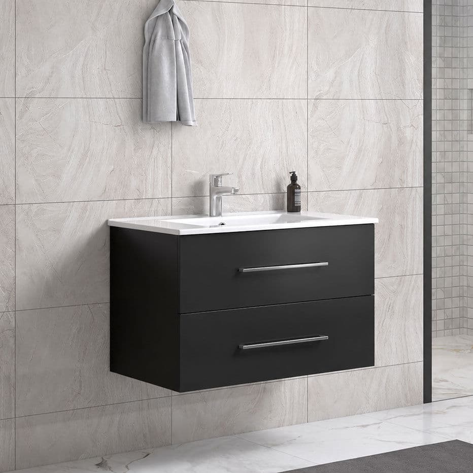 Lindadesign Servantskap Med Vask 80 Cm - Grå Alm
