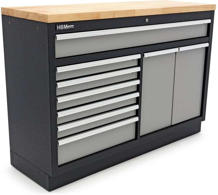 HBM 9 Laden 136 Cm. Professionele Gereedschapskast, Werkbank voor Werkplaatsinrichting