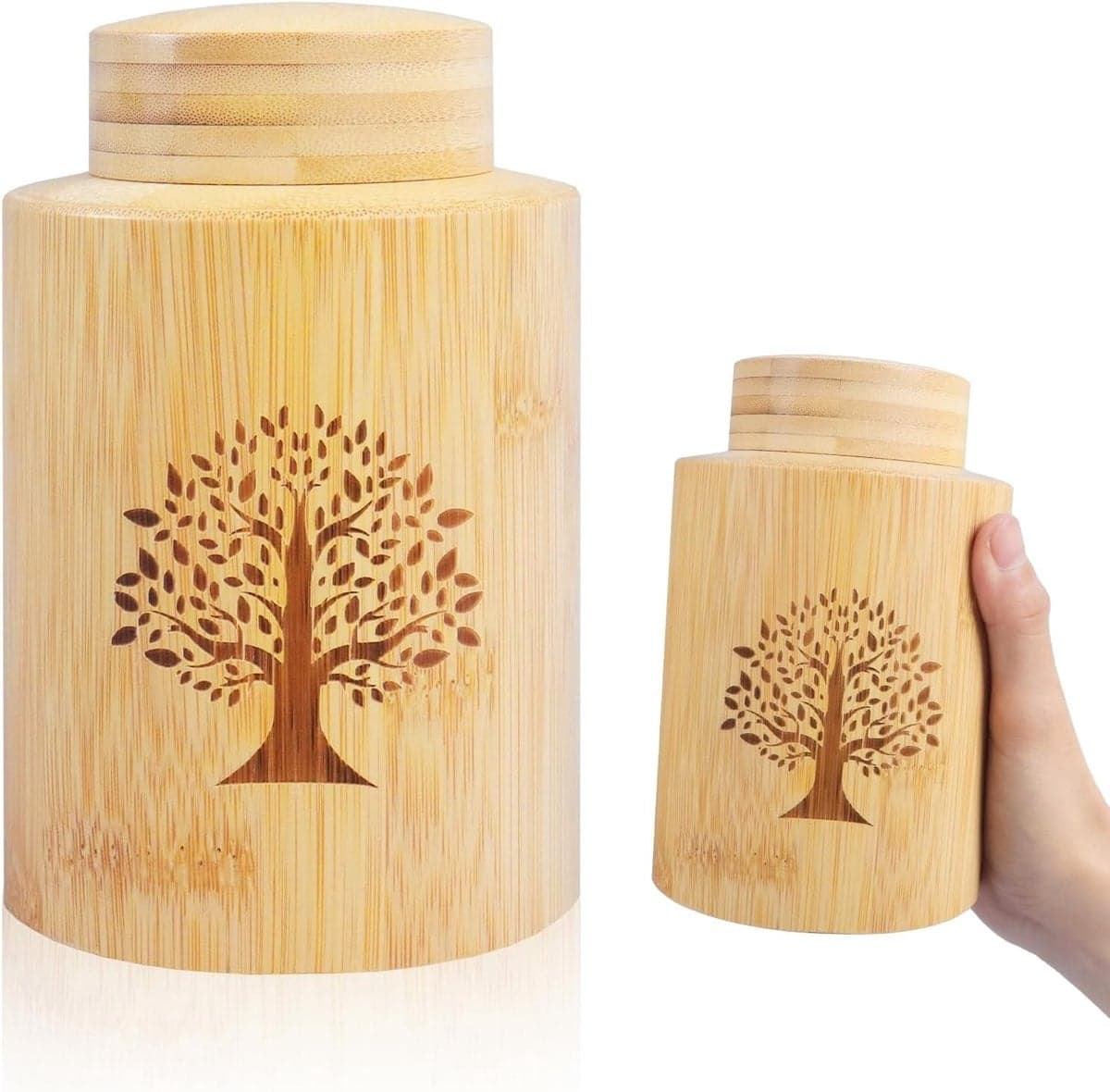Houten urn voor as van volwassenen of huisdieren