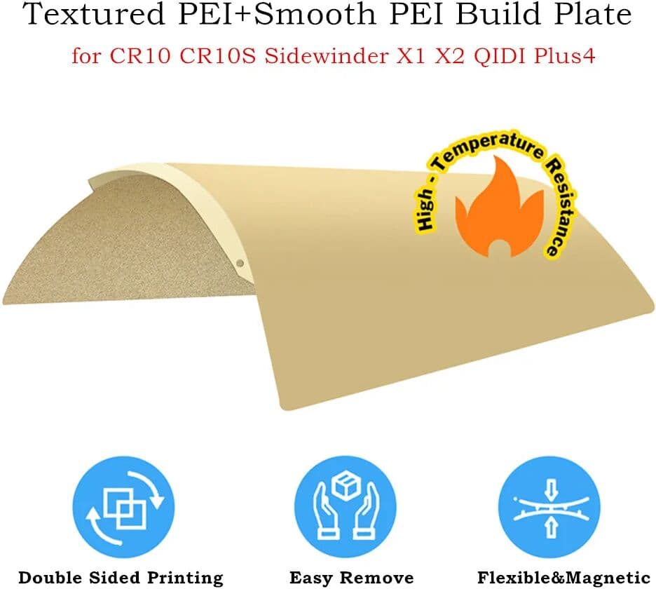 FLEXBED For QIDI Plus 4 Build Plate 310x310 Smooth Textured PEI Sheet for CR10S Sidewinder X2/X1 Longer LK5 Pro 3D Printer Print Bed