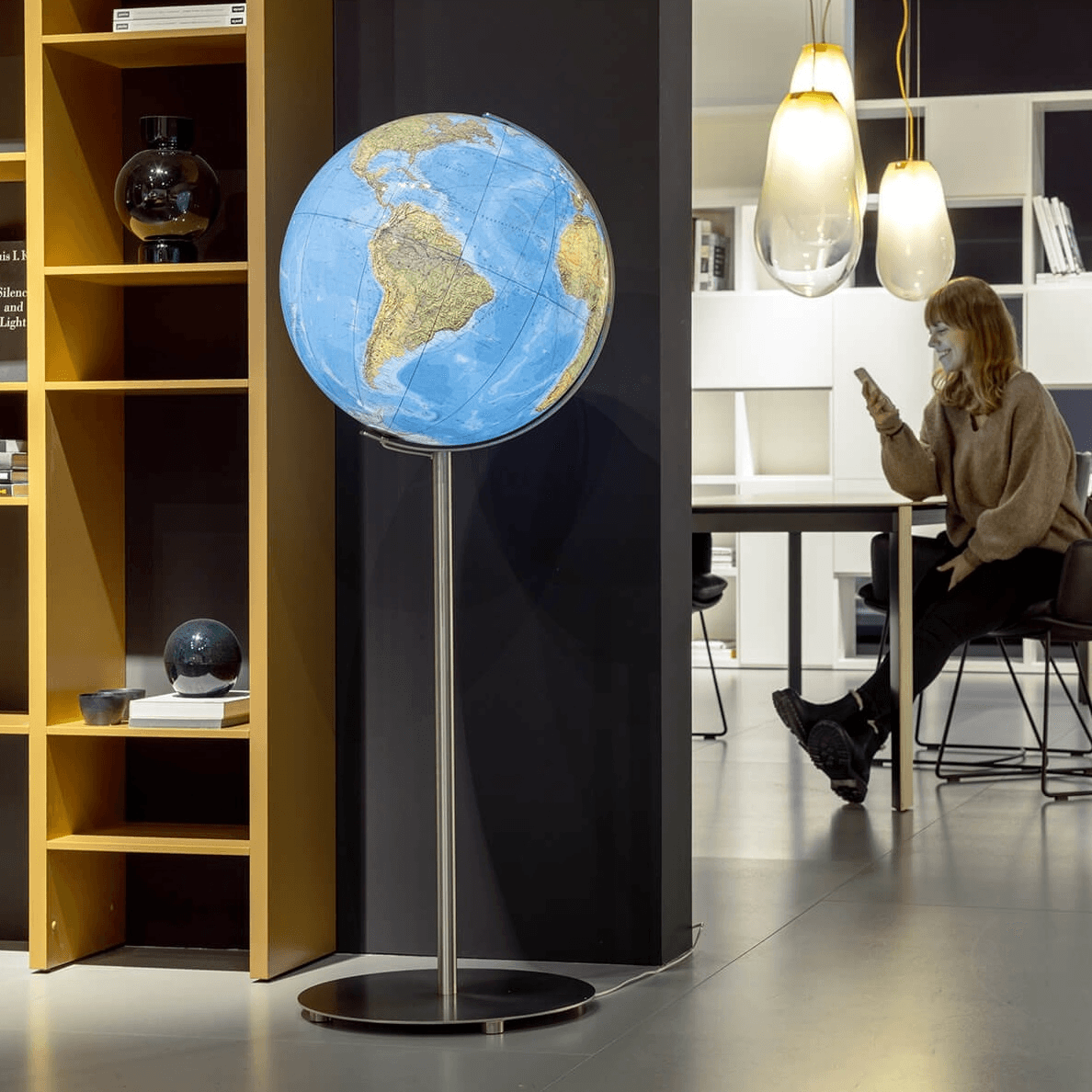 Columbus Glob scolar de podea cu lumina Duo Ø 51cm