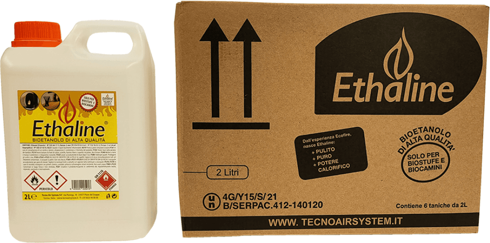 Tecno Air System TECNOAIR SYSTEM Bioetanolo Ethaline Liquido Da 2 Lt 6 Flaconi a Confezione