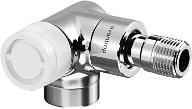 Oventrop Thermostatventil Baureihe E 1163462 1/2", Winkeleck, links, weiss