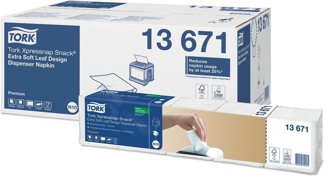 TORK Servett Pre N10 2-lag vit 500/fp