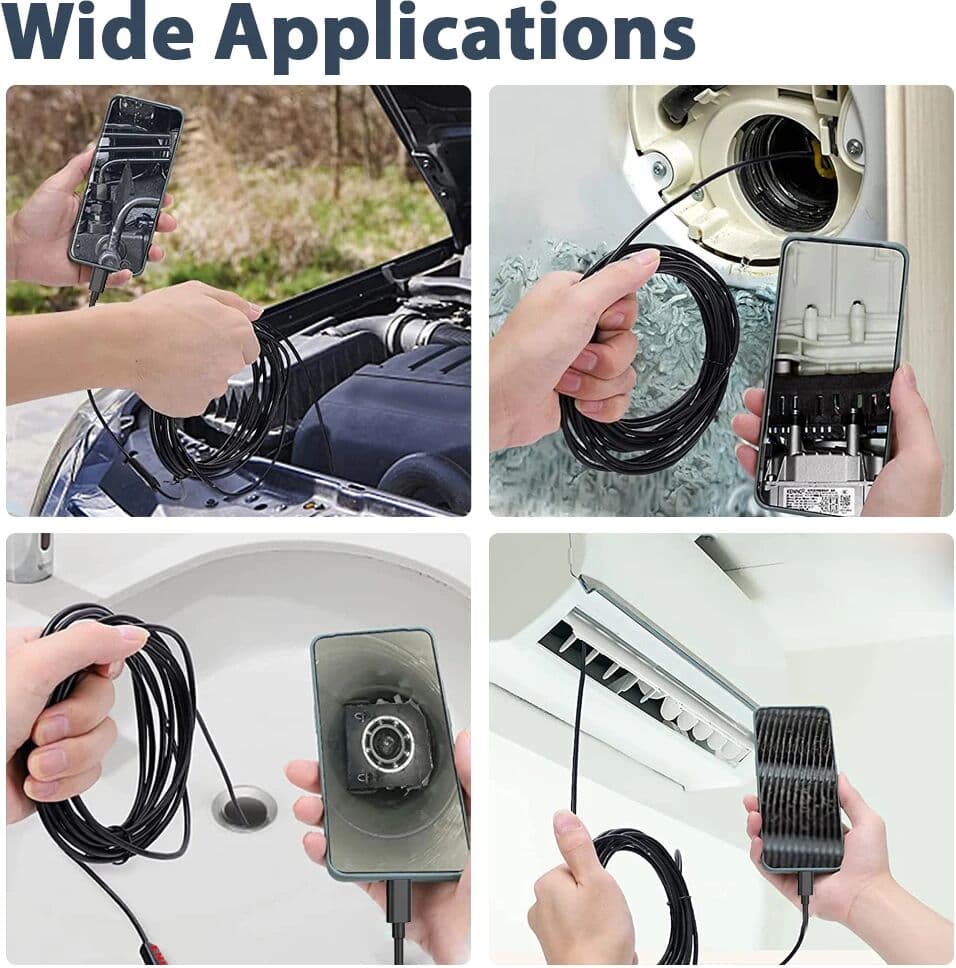 KERUI 1080P Dual / Single Lens Hard Cable Mini Endoscope WiFi Waterproof Endoscope Inspection For Android IOS Car Sewer