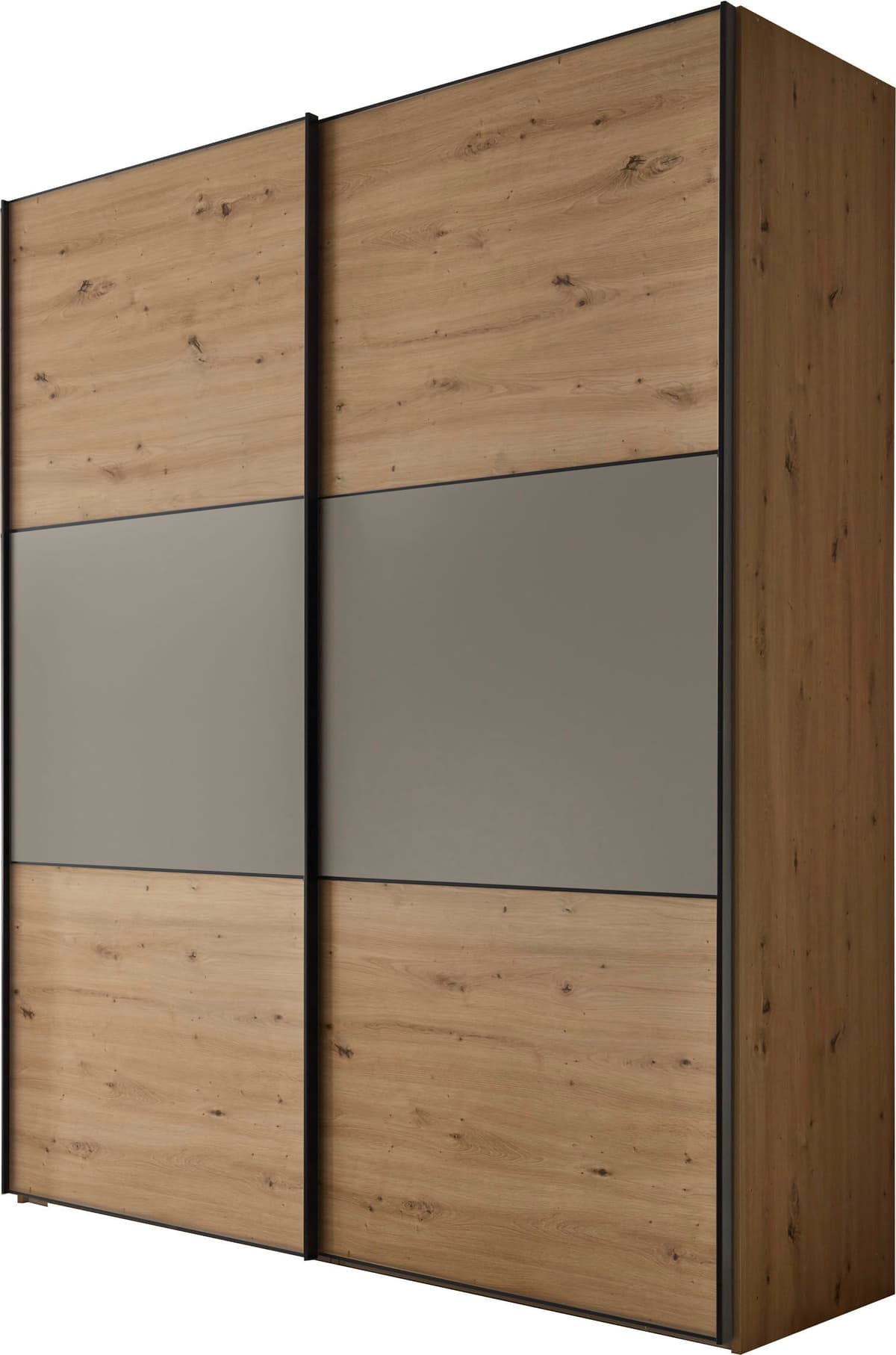 Schwebetürenschrank STAUD "Includo, Made in Germany", braun (dekor artisan eiche, saphir), B:188cm H:222cm T:68cm, Holzwerkstoff, Schränke, Schwebetürenschrank, Mit vier verschiedenen Ausstattungsvarianten