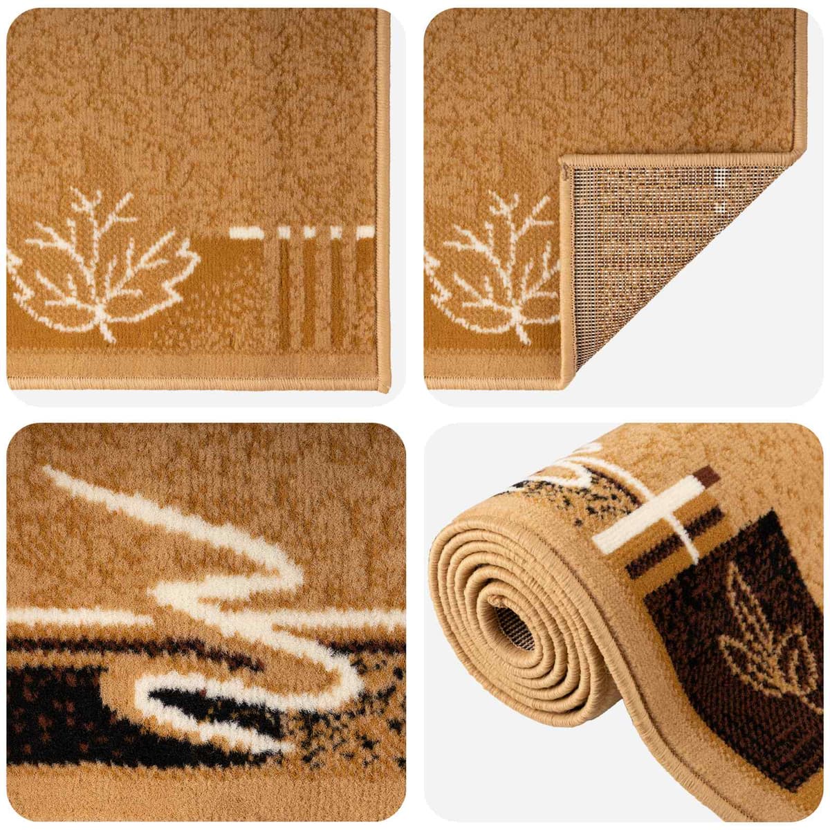 vidaXL Tapis Couloir FLORNES Tissé Ocre 80 x 400 cm PP 7 mm