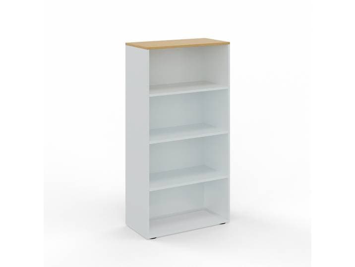 Regal Tradingzone GO Swiss 80.0 x 40.0 cm, Weissgrau/Buche, 4 Ordner hoch, Neu - Optimal für Büro und Organisation