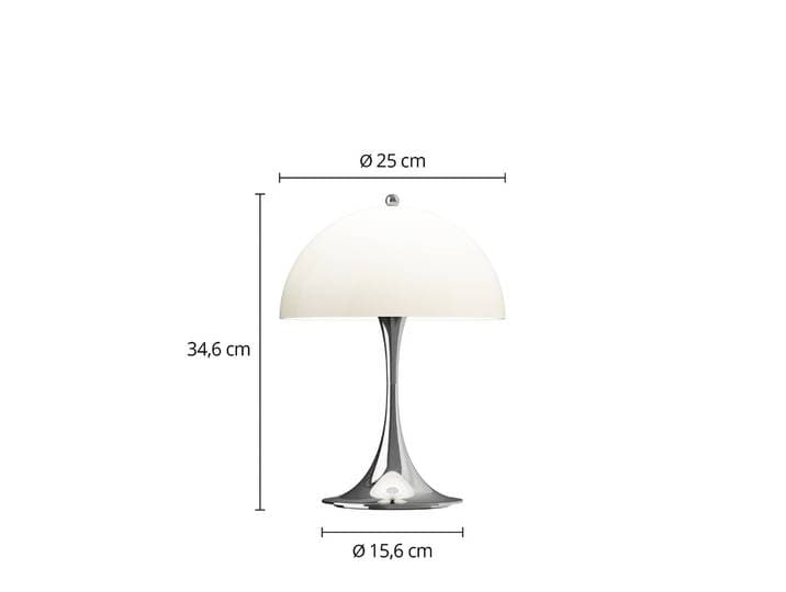 Louis Poulsen LED Tischlampe Panthella 250, dimmbar, chrom / silber, für Wohn- / Esszimmer, Kunststoff, Modern, LED Tischlampe