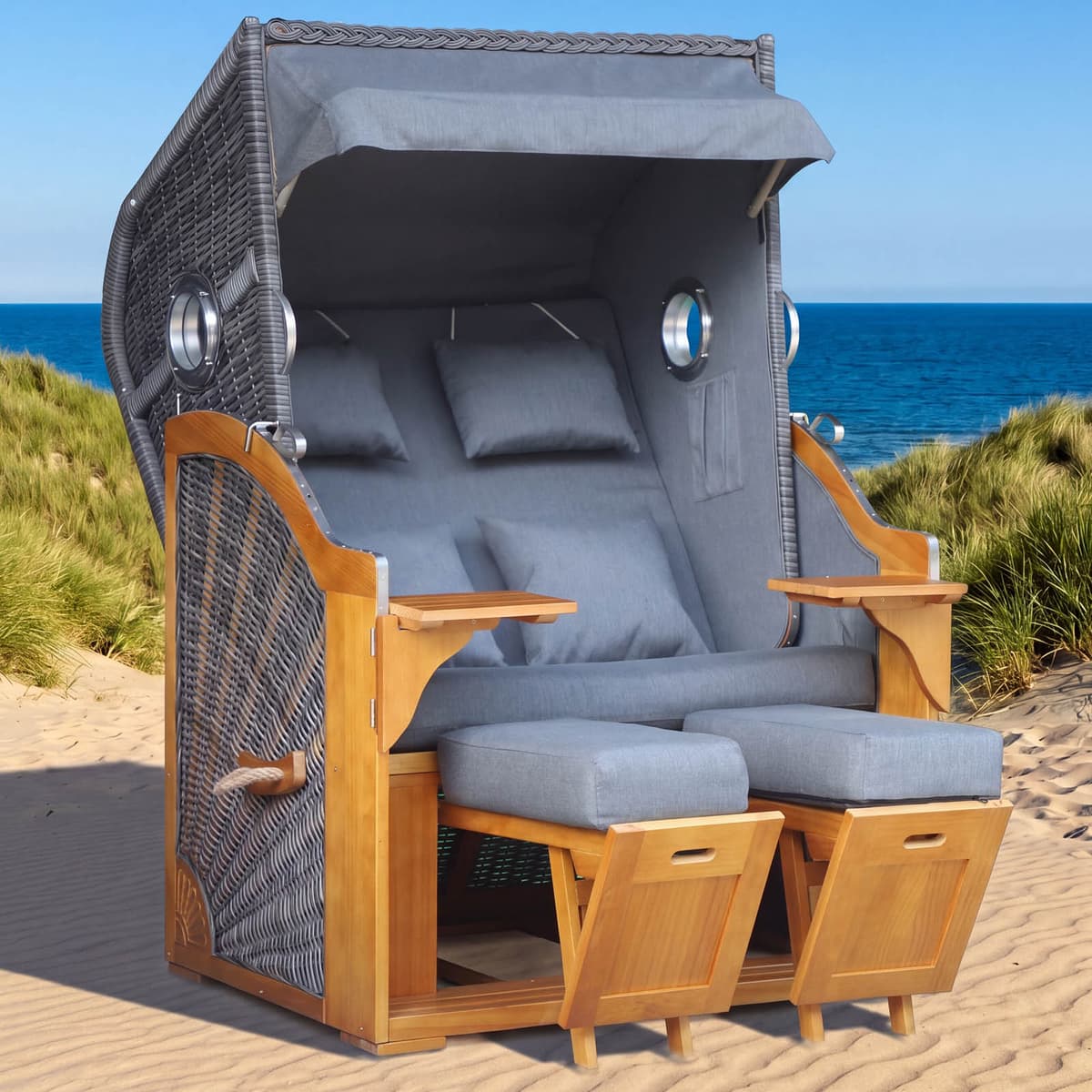 Brast Strandkorb OCEAN VIEW Prestige grau