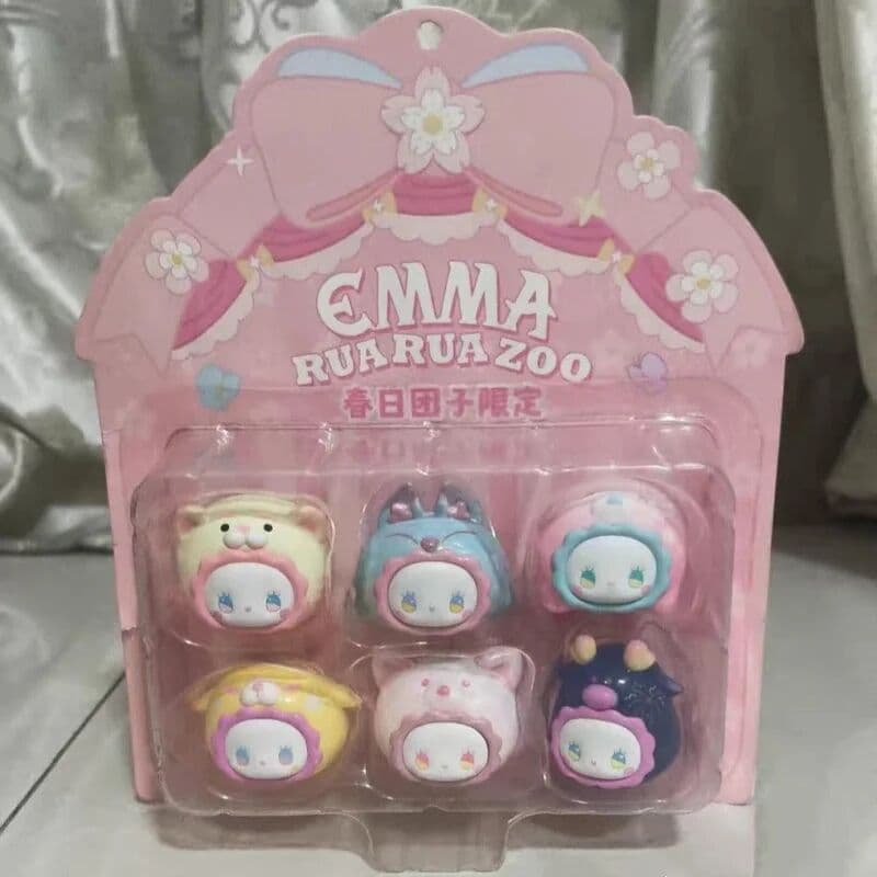 Luo Jiujiu Emma Rua Rua Zoo Series Blind Box Limited Edition Cute Beans 6pcs/Set Ornament Mystery Box Desktop Decor Toys Gift For Fans