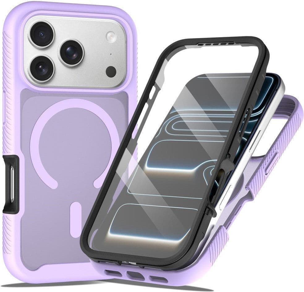 iPhone 18 Pro Max / 17 Pro Max EIDERWOOD Mat Hybrid Plast Bagside Cover m. Skærmbeskyttelsesfilm - MagSafe Kompatibel - Lilla