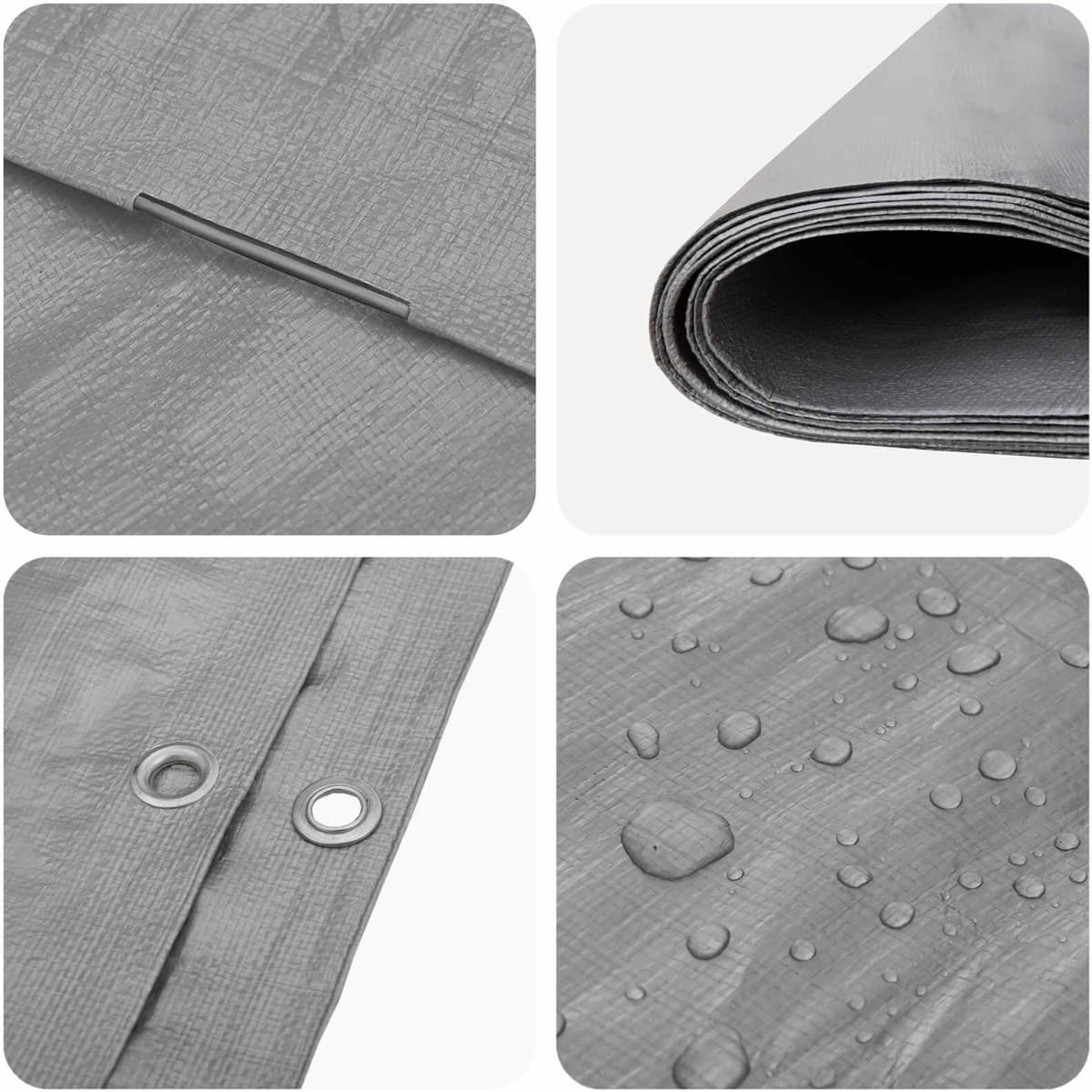 vidaXL Bâche avec œillets Gris clair 8 x 10 m 180 gsm PE