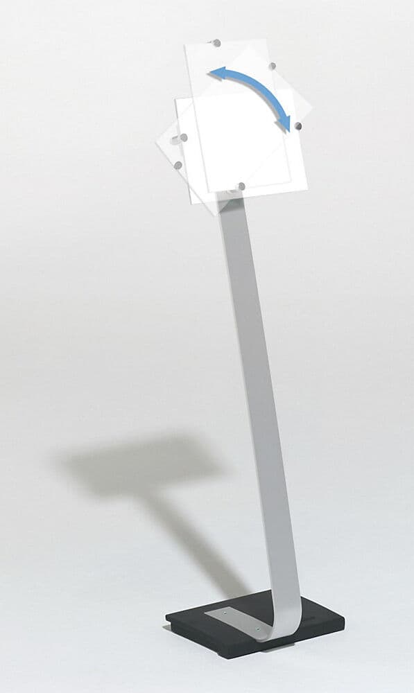 Bodenständer CRYSTAL SIGN, für Format DIN A4, Aluminium DURABLE