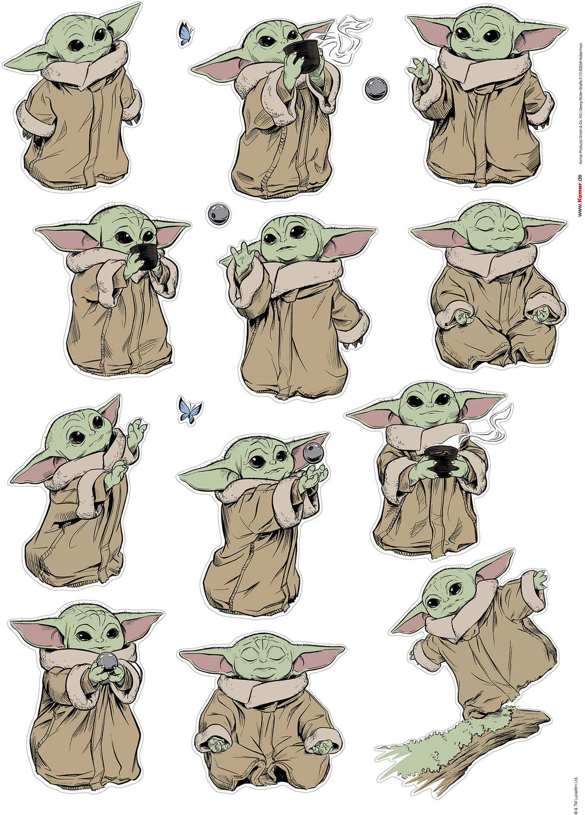 Wandtattoo KOMAR "Star Wars The Mandalorian Grogu The Cutest", braun (braun,grün), Disney, Folie, Wandtattoos, Wandtattoo, 50 x 70 cm (Breite x Höhe) - Kinderzimmer, Wandsticker