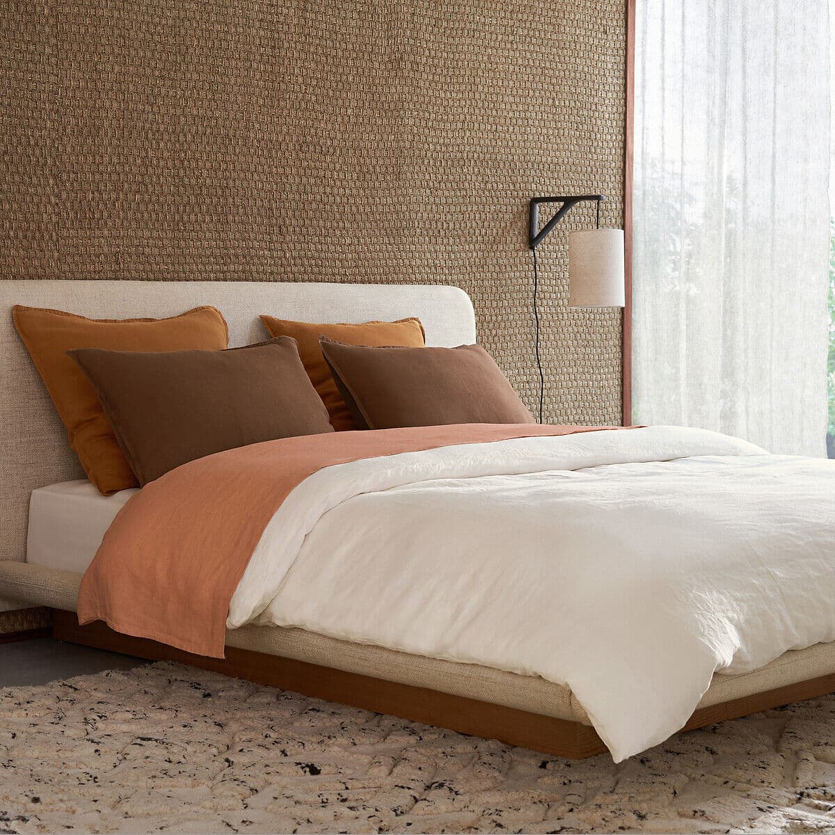 AM.PM Drap-housse pour matelas épais, en lin lavé, ELINA