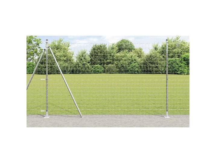 vidaXL Euro-Zaun mit Betonsockel 10 x 1,6 m Verzinkter Stahl Silber