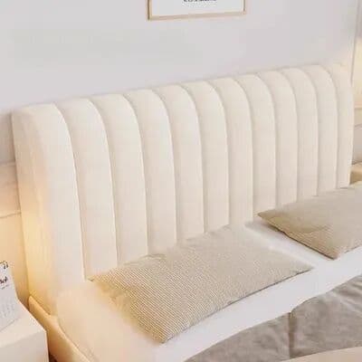 Evergreen Home Goods Luxury Velvet Bed Headboard Cover, All Inclusive Soft Thick Dust Protector, Solid Color Bedside Back Panel For Home Room dark Grey 190x70x25cm