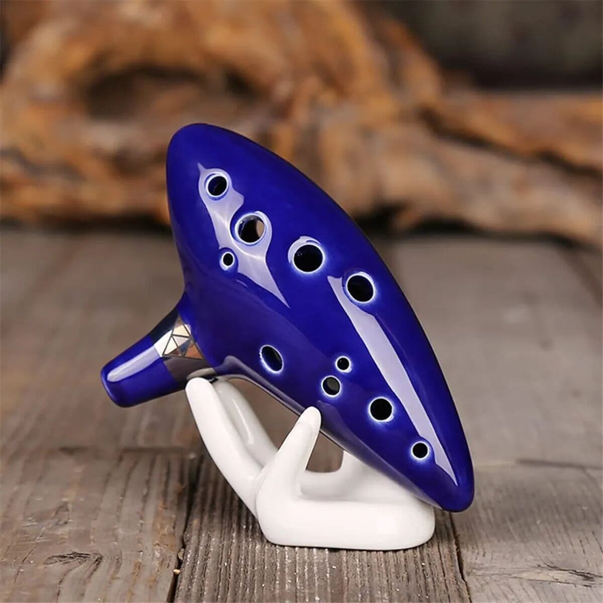 Miwayer Ocarina,12 Tones Alto C Ceramic Ocarina Musical Instrument with Song Book Neck String Neck Cord Carry Bag, Blue