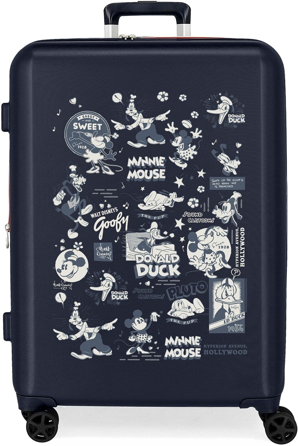 Disney Maleta mediana infantil 100 Mickey comic expandible con capacidad de 80L. Azul marino