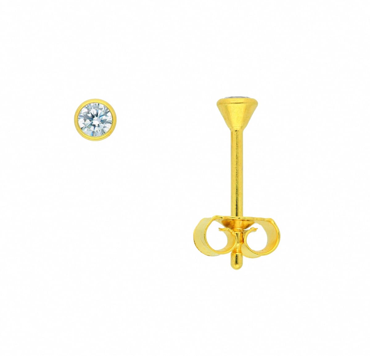 Paar Ohrstecker ADELIA´S "Ohrstecker Ohrringe 333 Gold ( 8K ) mit Zirkonia", gold, Ohrringe, Damen, Damen, Gold, Goldohrringe