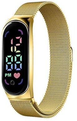 Modern Home Fixes Women's Waterproof LED Touch Watch With Magnetic Mesh Strap gold