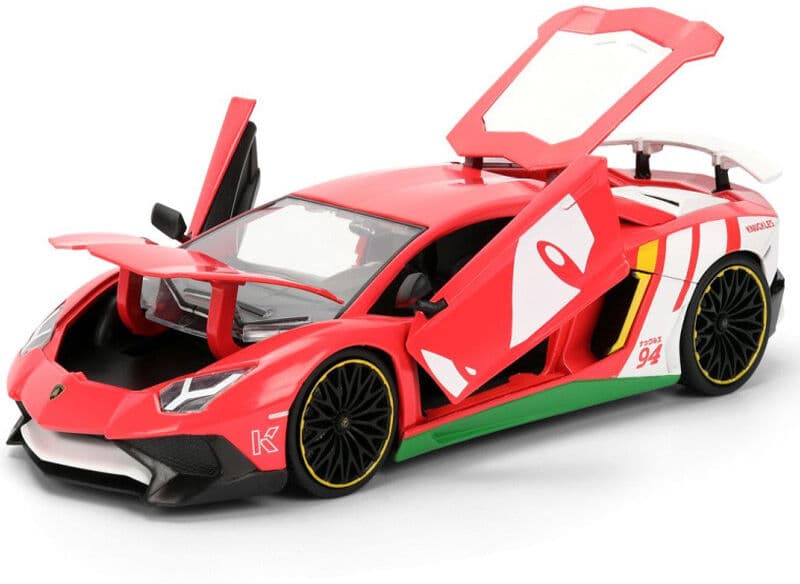 Miniature 1:24 Lamborghini Aventador SV Sonic Knuckles avec figurine rouge Hollywood Rides - Jada Toys