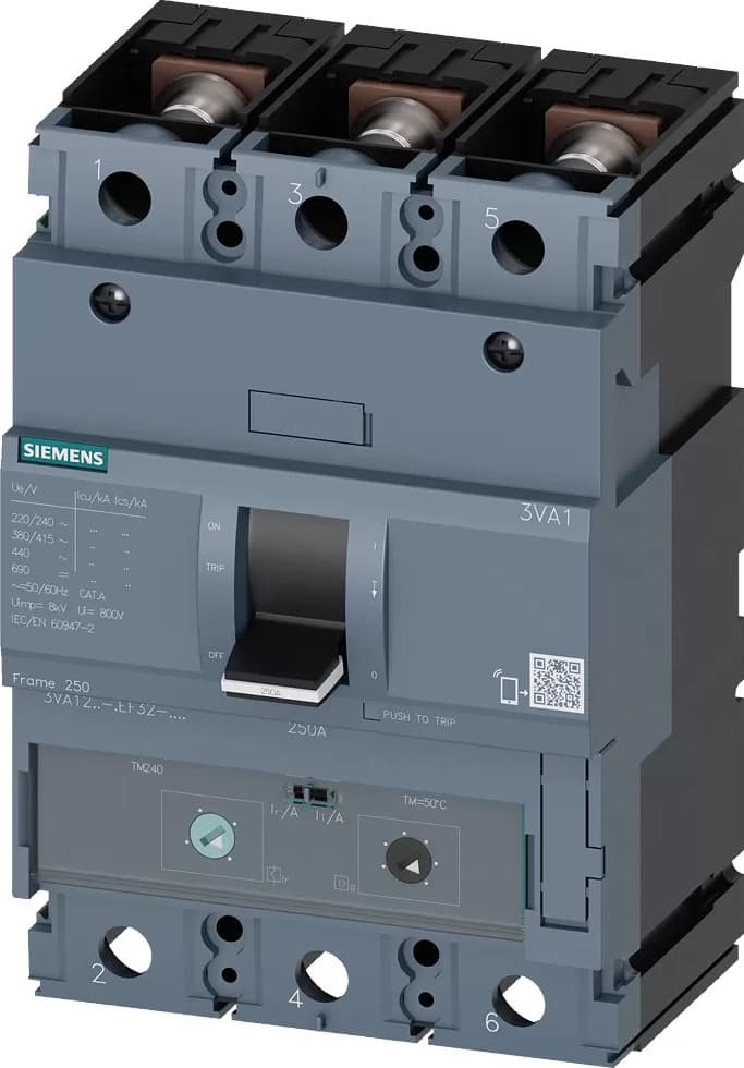 Siemens MCCB_IEC_BG250_200A_3P_36KA_TM_ ATAM, IP40