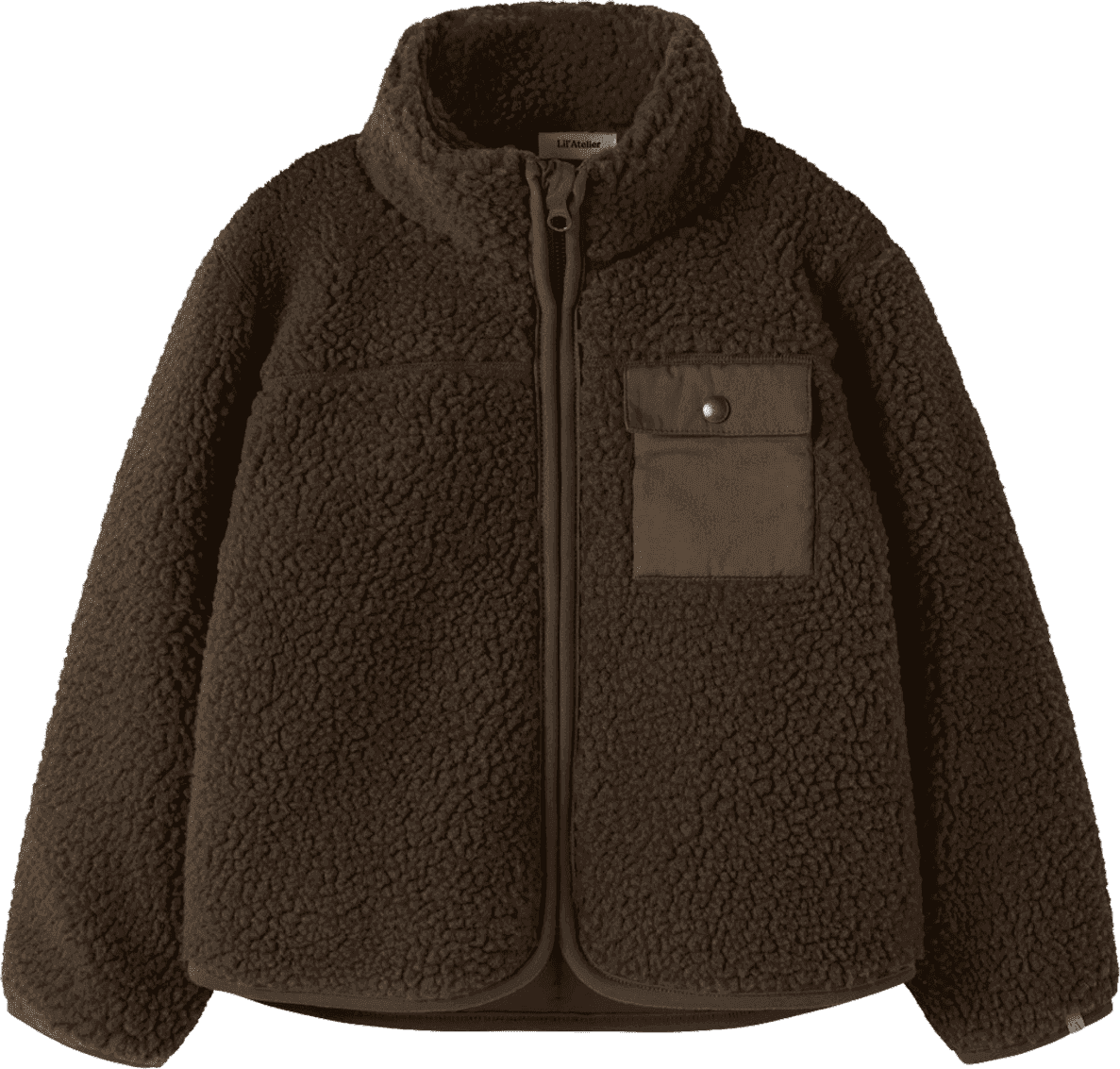 Lil' Atelier Nmmnalo teddyjakke til småbarn, Dark Earth (98) 98