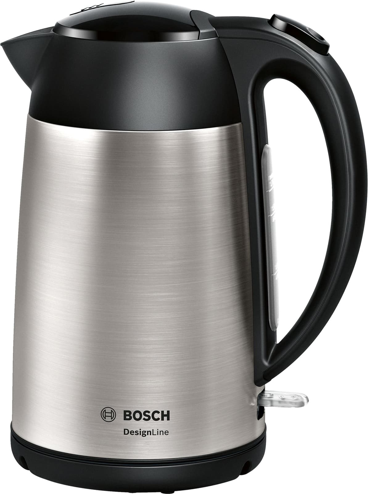 Bosch TWK3P420 Wasserkocher, DesignLine, kabellos 1,7 l, 2.400 W, edelstahl