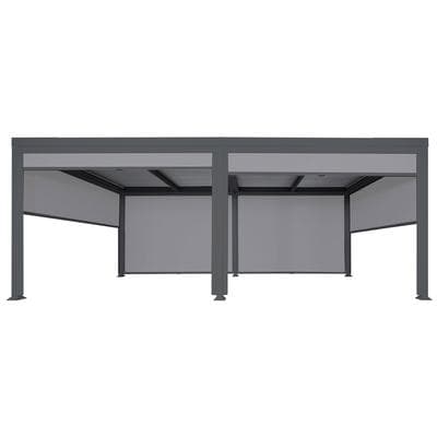Proregal BERLINLODGE Alu Pergola mit 6x Seitenwand für 3x6m | HxBxT 224x600x300cm | Lamellen-Pavillon | Anthrazit | stabiles 8cm-Metall-Gestell