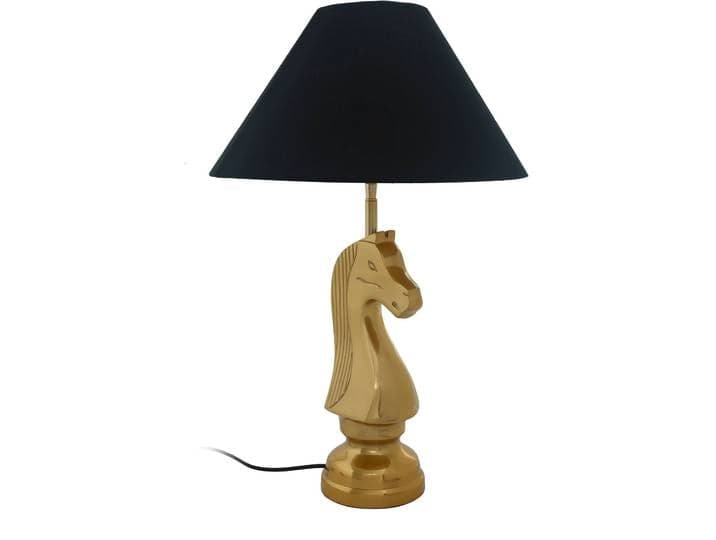 KAYOOM Tischleuchte Tischlampe Bishop 125 , schwarz, 1, H: 62cm, 1 Stk., Leuchten, mit dekorativem Schah-Pferd-Sockel aus Metall, mit Stoffschirm, Tischleuchte