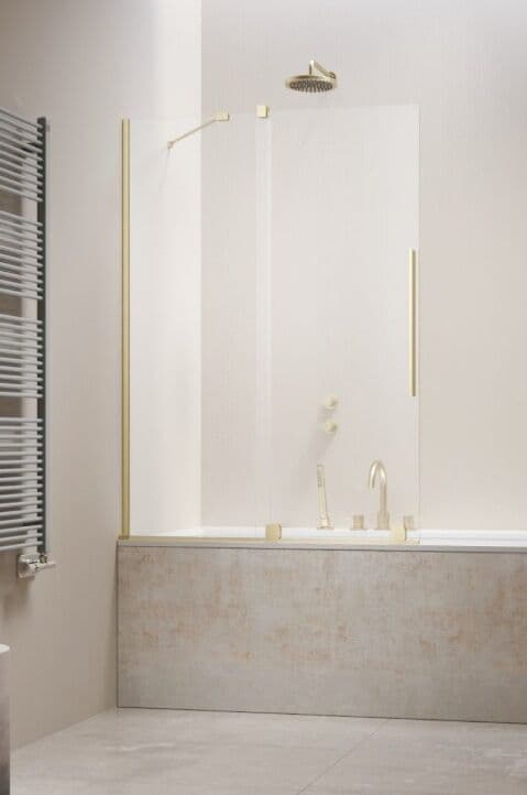 Radaway Furo Brushed Light Gold PND II parawan nawannowy 130cm lewy szczotkowane jasne  złoto 10109688-98-01L/10112644-01-01