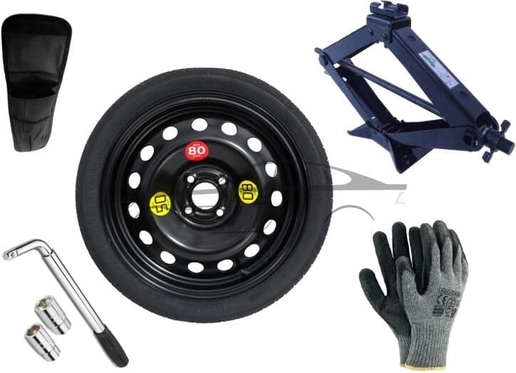 Extradeon Kit - Roue de secours HYUNDAI i20 II R16 4x100x54,1 + Clé gola + Cric + House pour cric