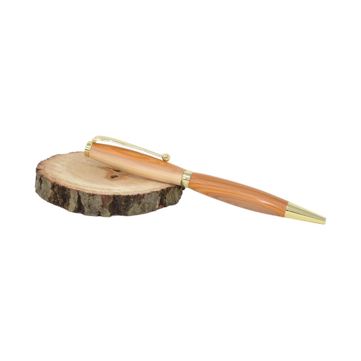 Holzkugelschreiber Eibe Eibenholz Handarbeit Kugelschreiber Tintenfarbe schwarz Geschenk Geschenkidee Unikat handmade Made in Austria