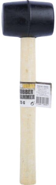 Probuilder Gummihammer, Træ/sort, 225g.