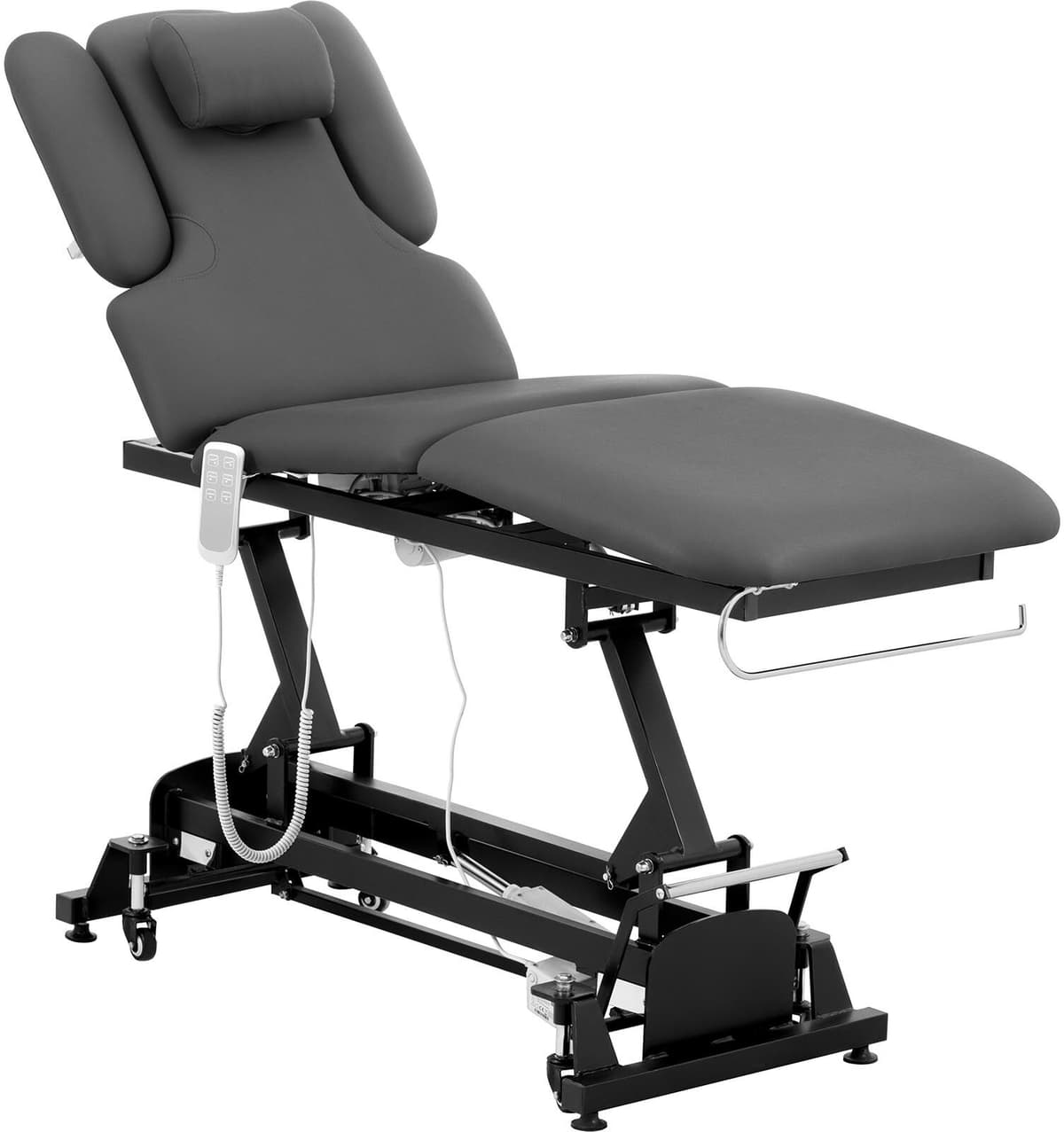 physa Elektrické masážní lehátko - 3 motory - 300 W - 185 x 67 x 62–84 cm - 200 kg - černá/šedá PHYSA NANTES GRAY_PH
