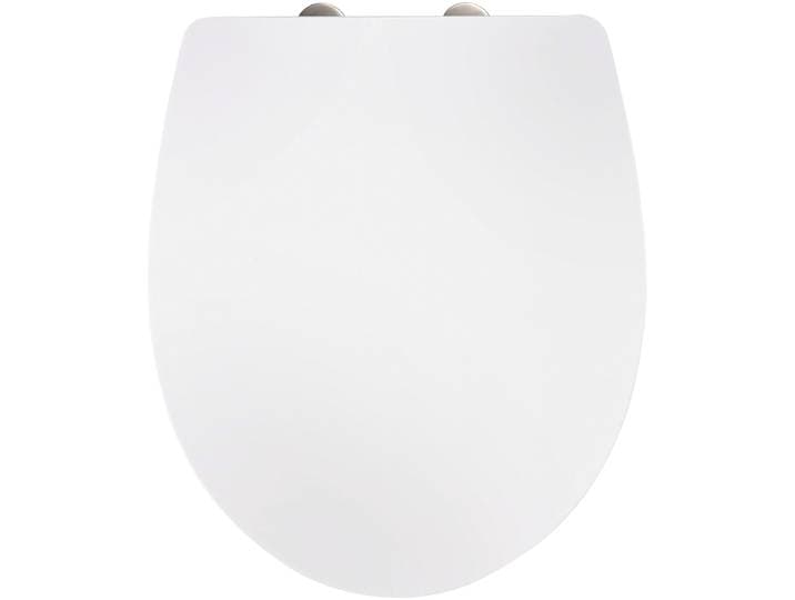 WC-Sitz ADOB Weiß , weiß, B:38,5cm H:4,2cm L:45cm, Duroplast, Edelstahl, WC-Sitze, WC-Sitz, Absenkautomatik, zur Reinigung auf Knopfdruck abnehmbar